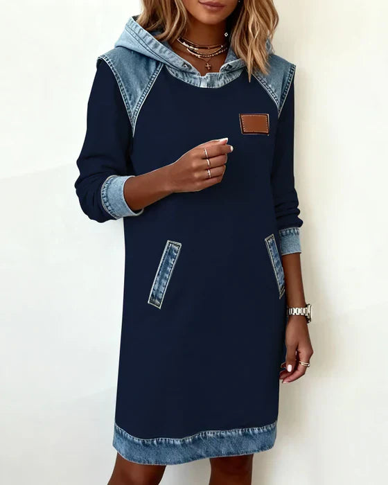 Alexa | Robe à Capuche Contrastée Confortable