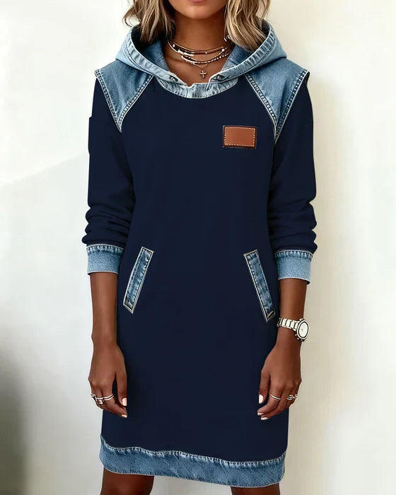 Alexa | Robe à Capuche Contrastée Confortable