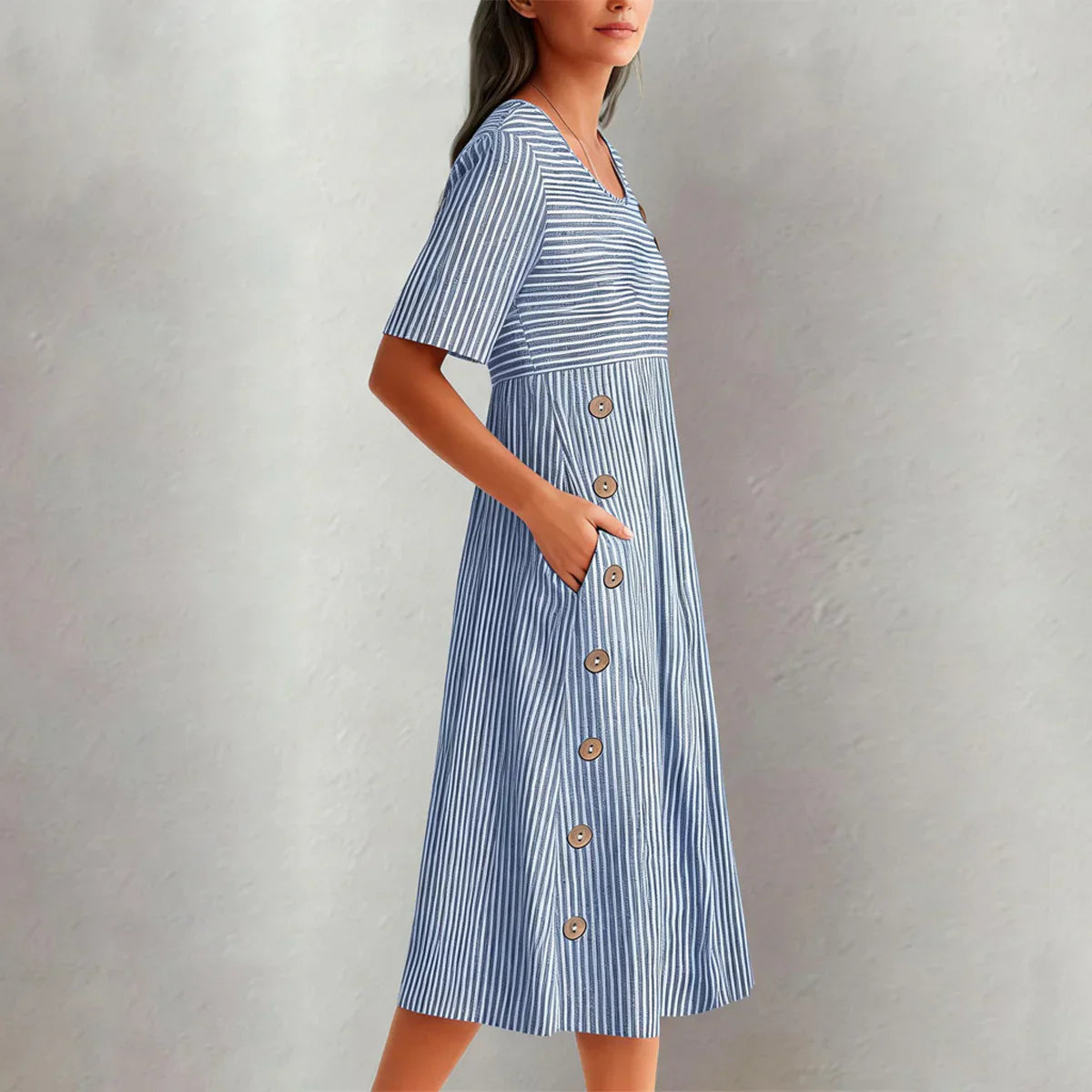 Robe Midi Rayée Wanda