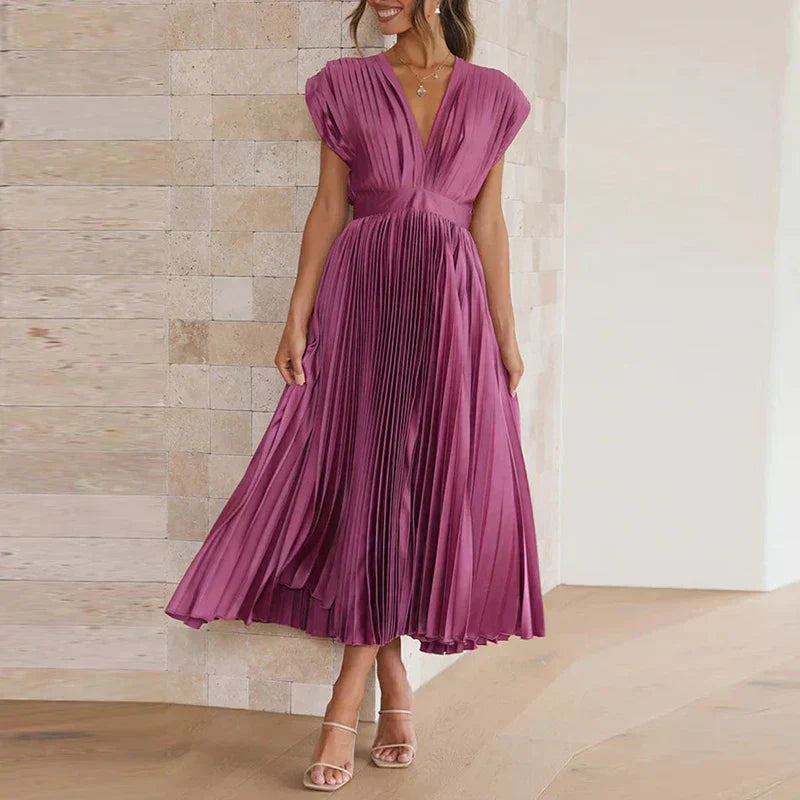 Adele | Robe Maxi avec Décolleté en V et Plis