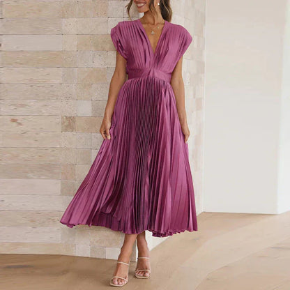 Adele | Robe Maxi avec Décolleté en V et Plis