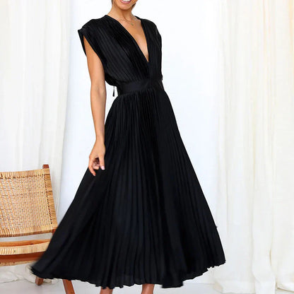 Adele | Robe Maxi avec Décolleté en V et Plis