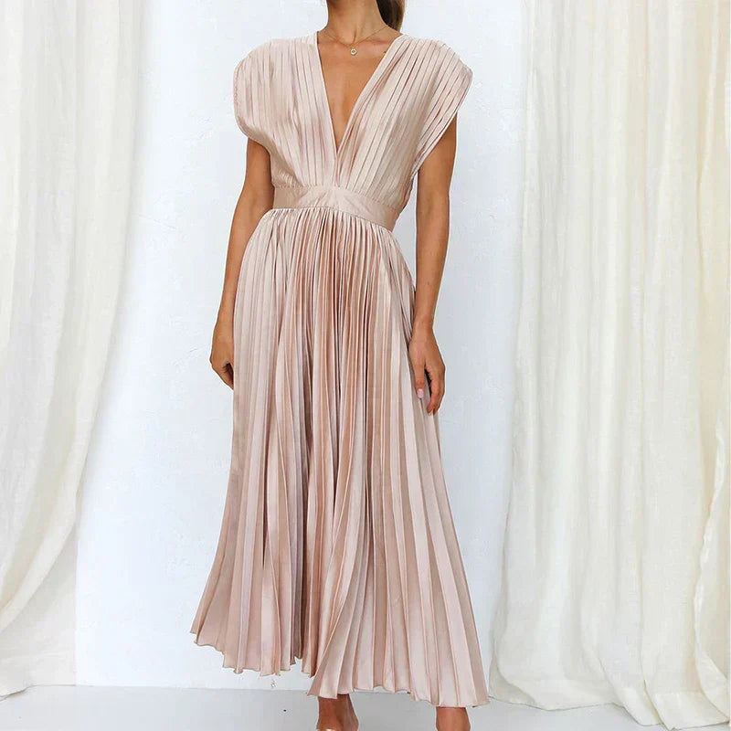 Adele | Robe Maxi avec Décolleté en V et Plis