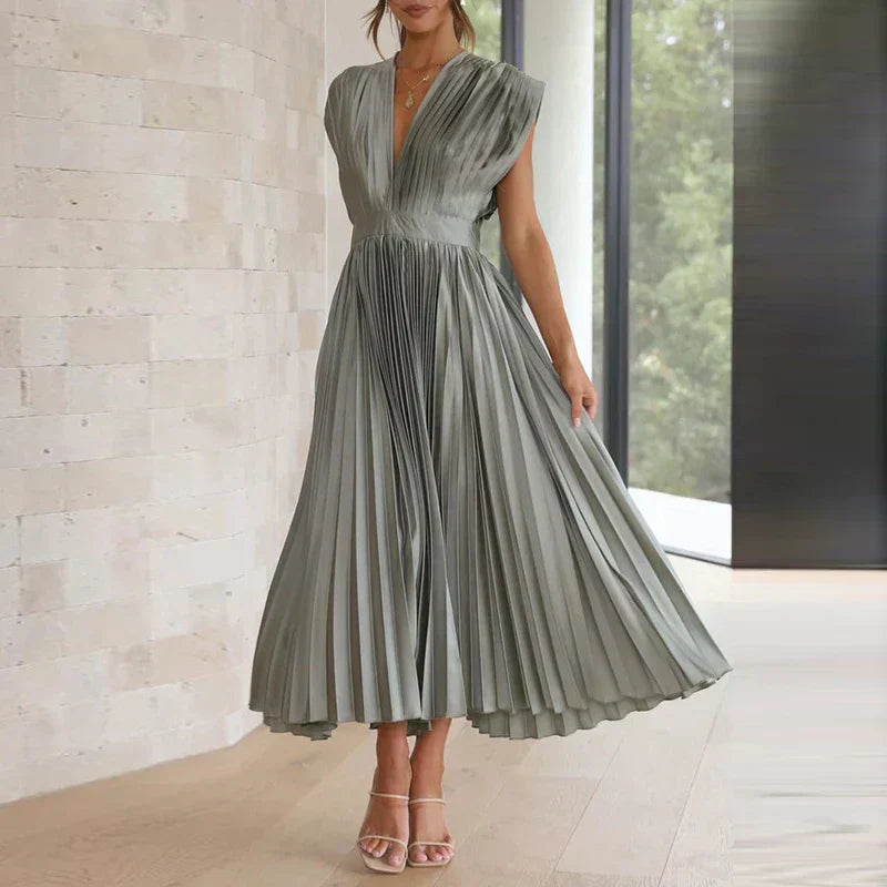 Adele | Robe Maxi avec Décolleté en V et Plis