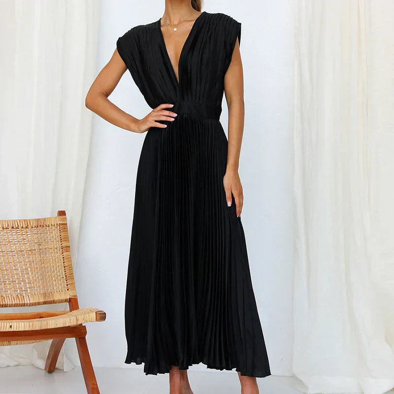 Adele | Robe Maxi avec Décolleté en V et Plis