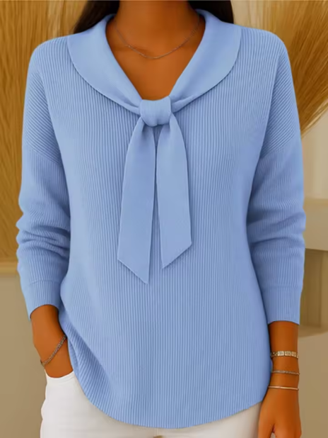 Bianca | Pull Doux avec Nœud Élégant