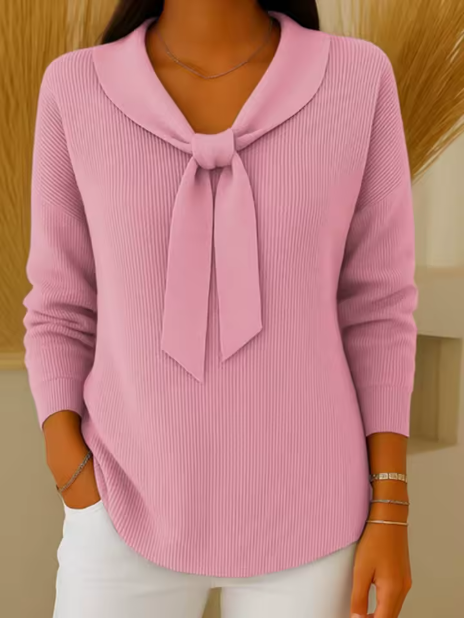 Bianca | Pull Doux avec Nœud Élégant