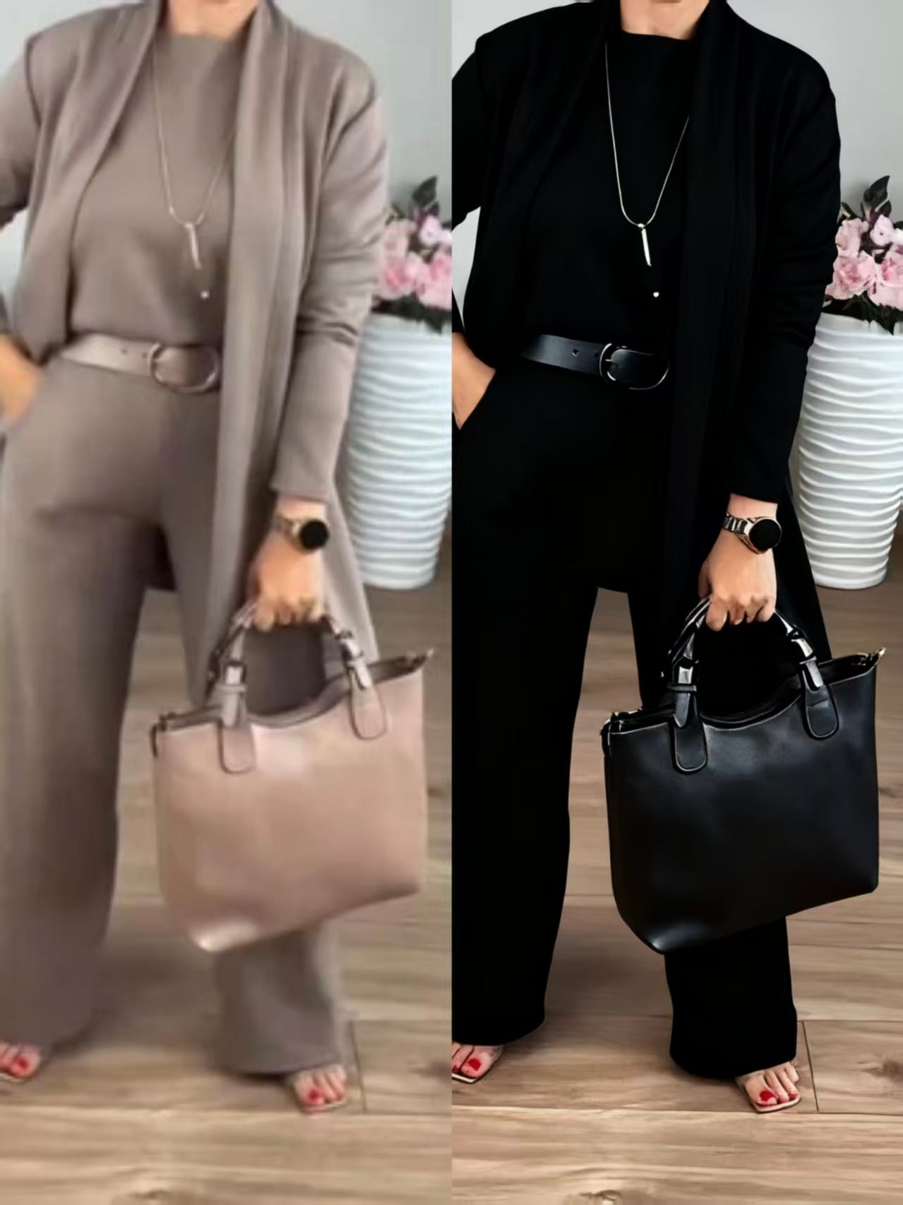NATALIE - ENSEMBLE CLASSIQUE TROIS PIÈCES AVEC CARDIGAN