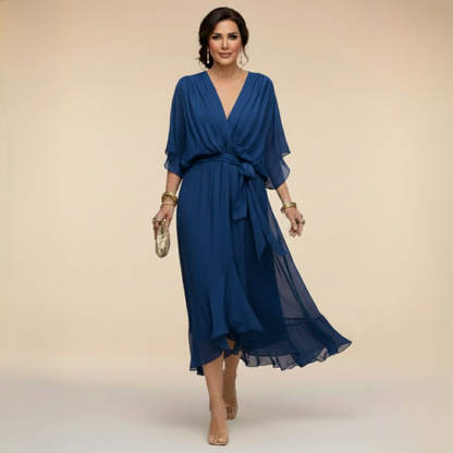 Montse | Robe en georgette à décolleté en V