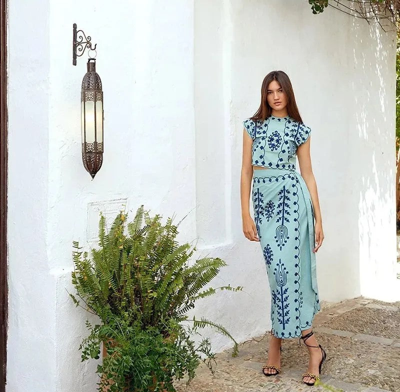 Silvia | Ensemble top et jupe longue