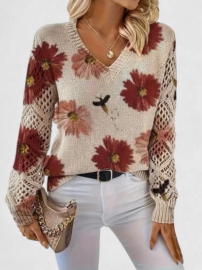 Aurélie | Pull élégant avec motif floral