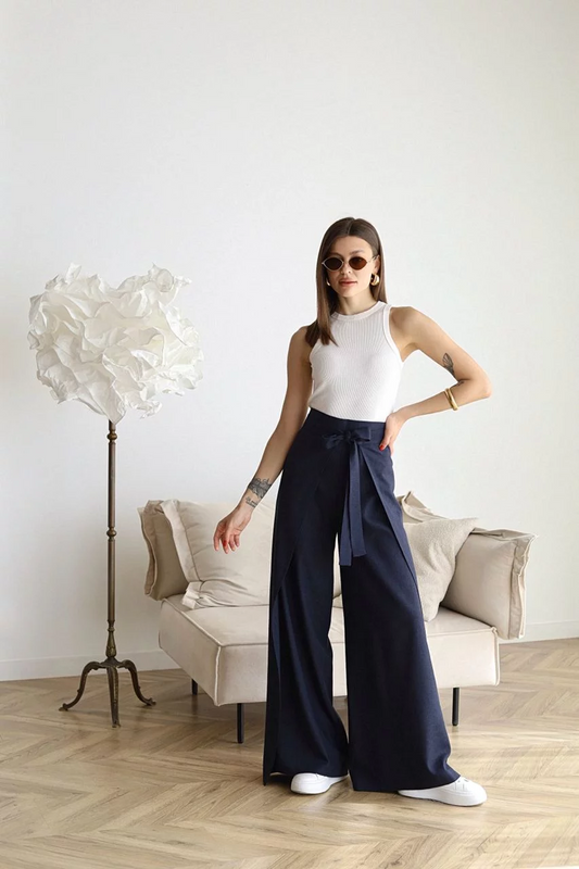 ARIANE – PANTALONS EN LIN À JAMBES LARGES POUR FEMMES