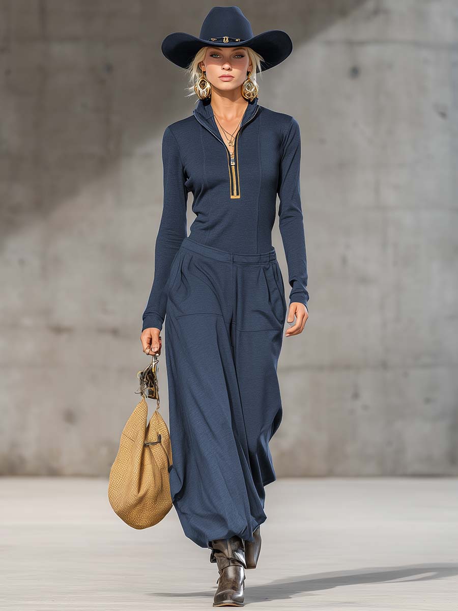 Ensemble Rétro Sportif avec Haut et Pantalons Amples