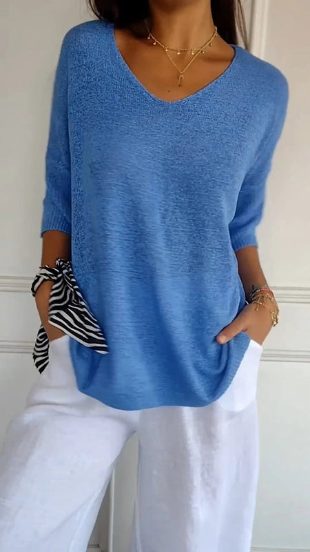 AINI - TOP EN TRICOT À COL EN V