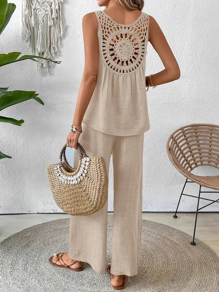 ELOWEN – ENSEMBLE TANK ET PANTALON CHIC TOUTE LA JOURNÉE