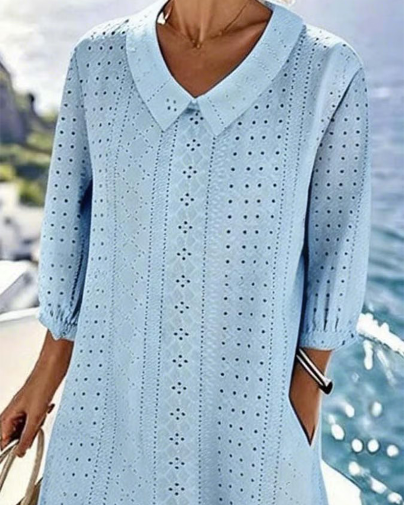 AUTUMN – ROBE MIDI ÉLÉGANTE À DÉTAILS BRODÉS