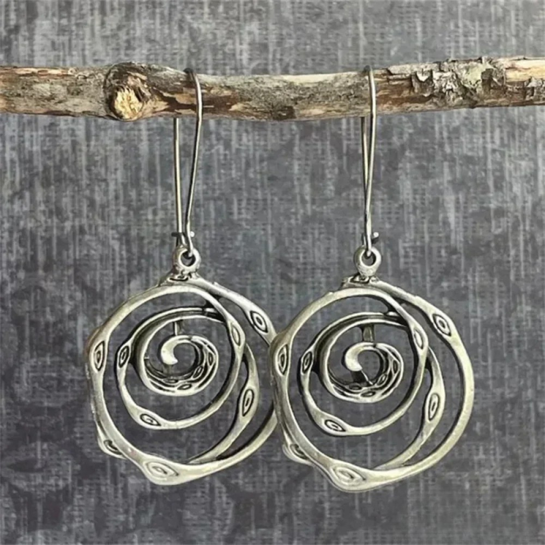 Boucles d'oreilles en argent labyrinthique