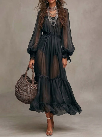 Gerda | Robe Midi Élégante avec Décolleté en V