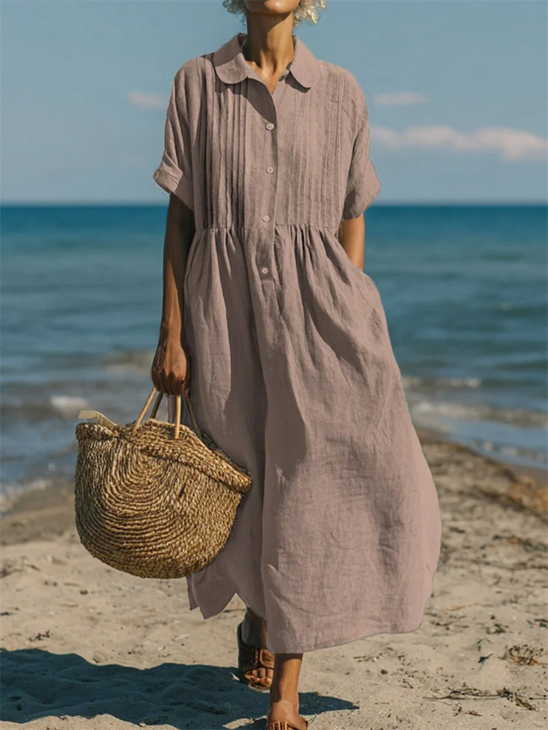Alice™ | Robe Chemise en Coton à Boutons