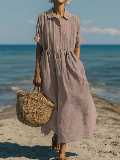 Alice™ | Robe Chemise en Coton à Boutons