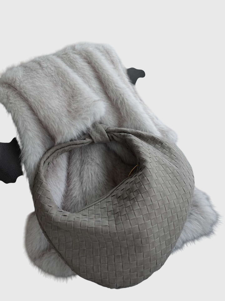 Celeste | Sac Medium Suédé Tressé avec Nœud