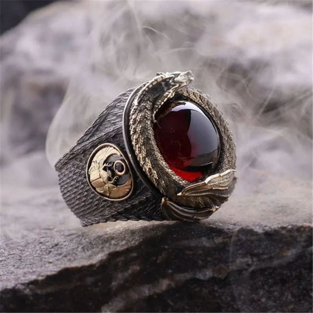 Bague Sceau Chevalier Cramoisi