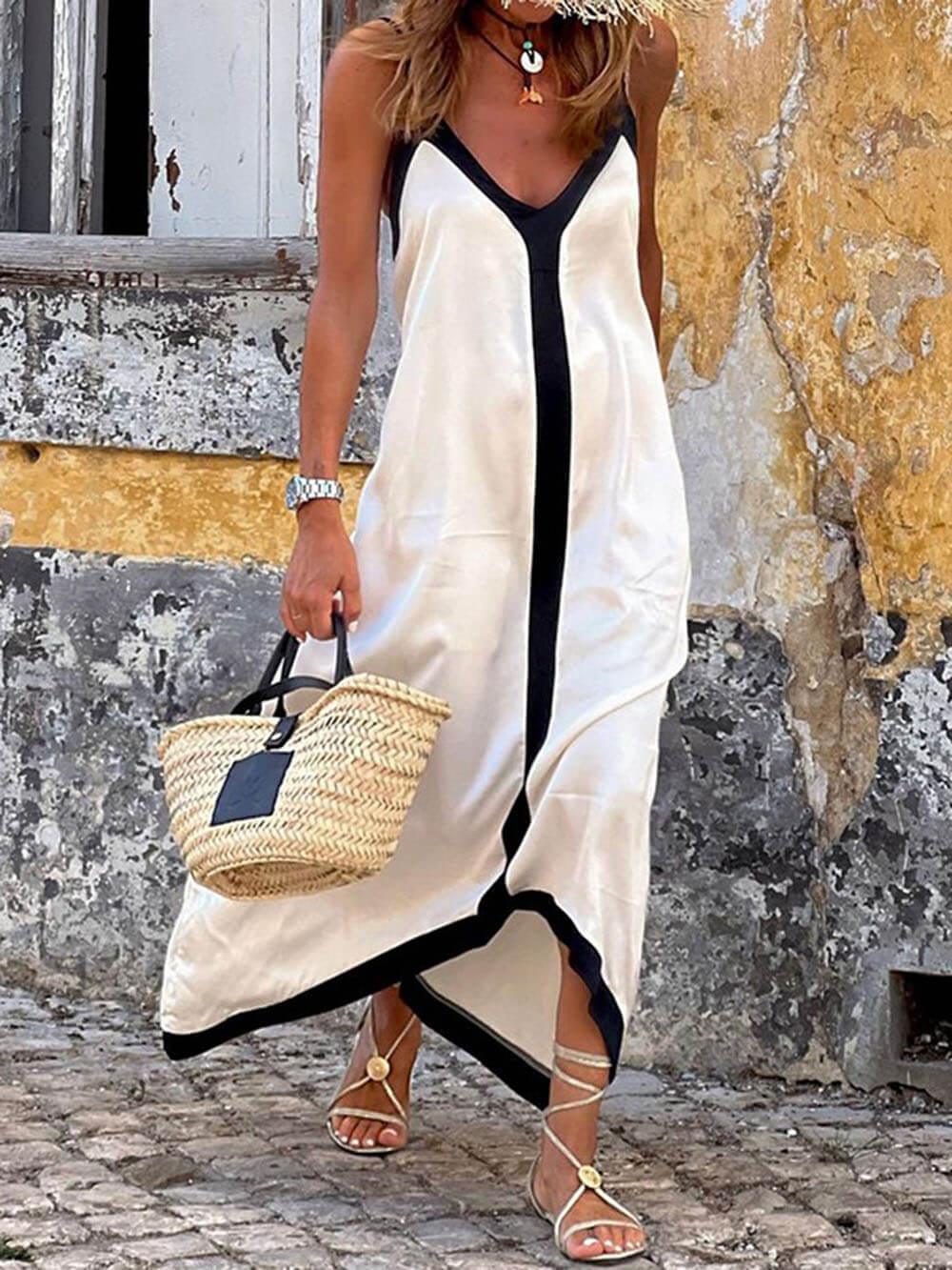 Nancy | Robe Midi Colorblock Style Isola Lavechic