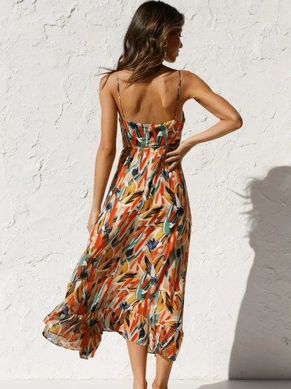 Chiara - Robe Midi Colorée Femme | Élégance Estivale