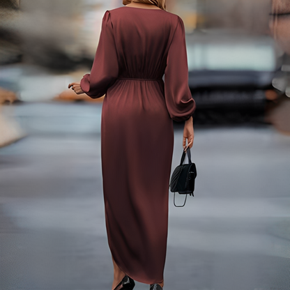 Camélian - Robe élégante à manches longues pour femmes