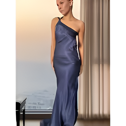 Robe Sans Manches pour Filles avec Dos Découvert et Col Diagonal
