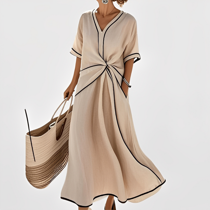 Thérèse – Robe élégante à rayures ample pour femmes