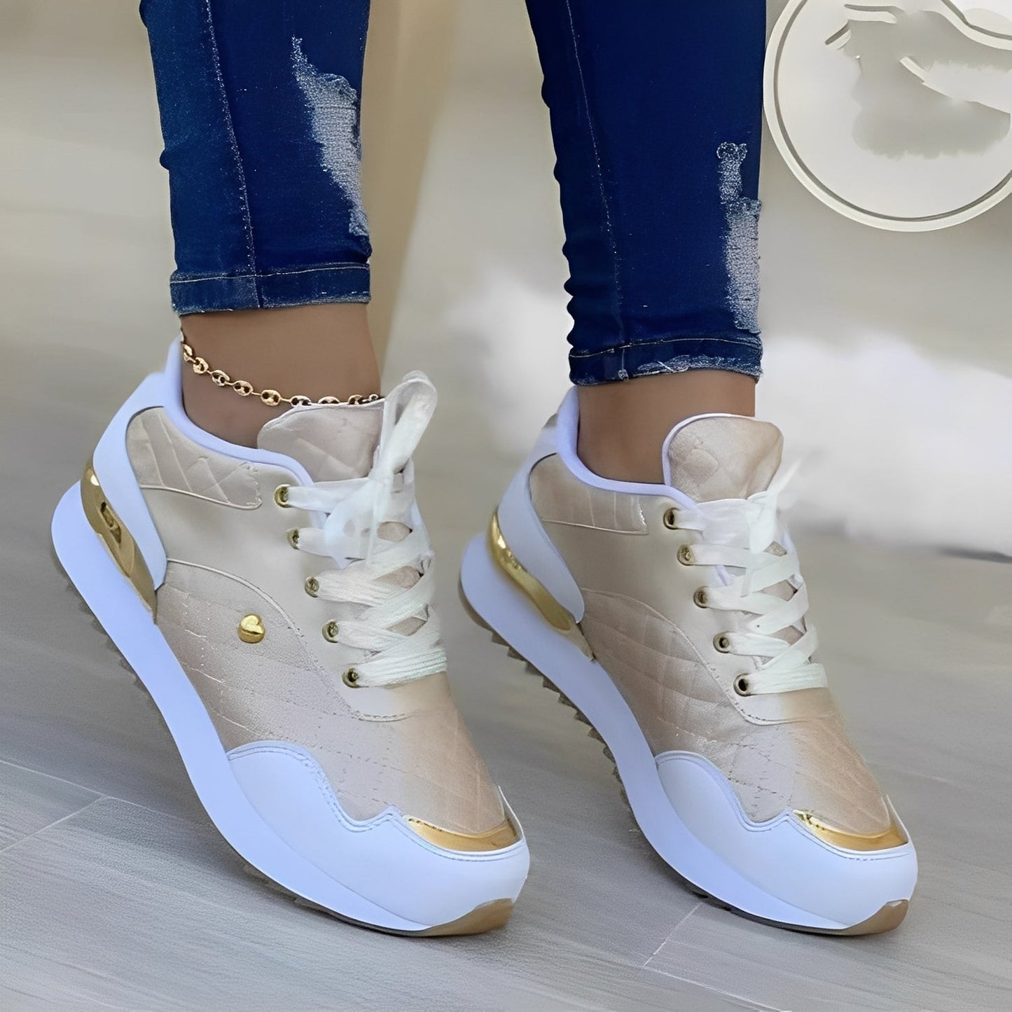Agnès - Chaussures à lacets à carreaux pour femmes