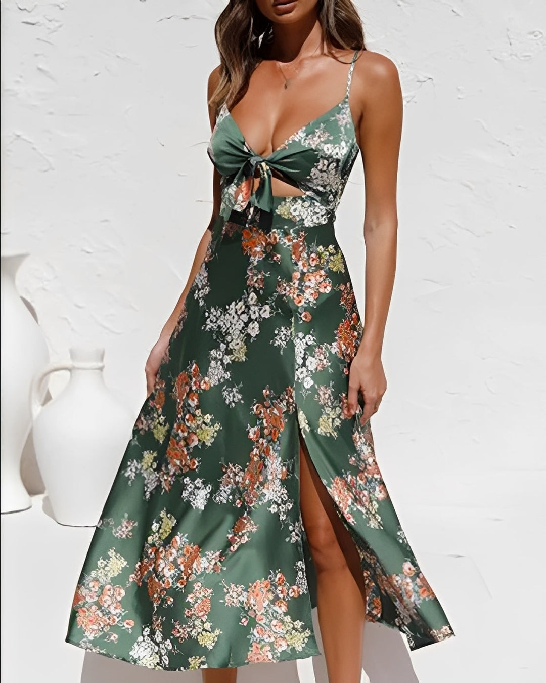 Connie - Robe florale décontractée avec fente pour femmes