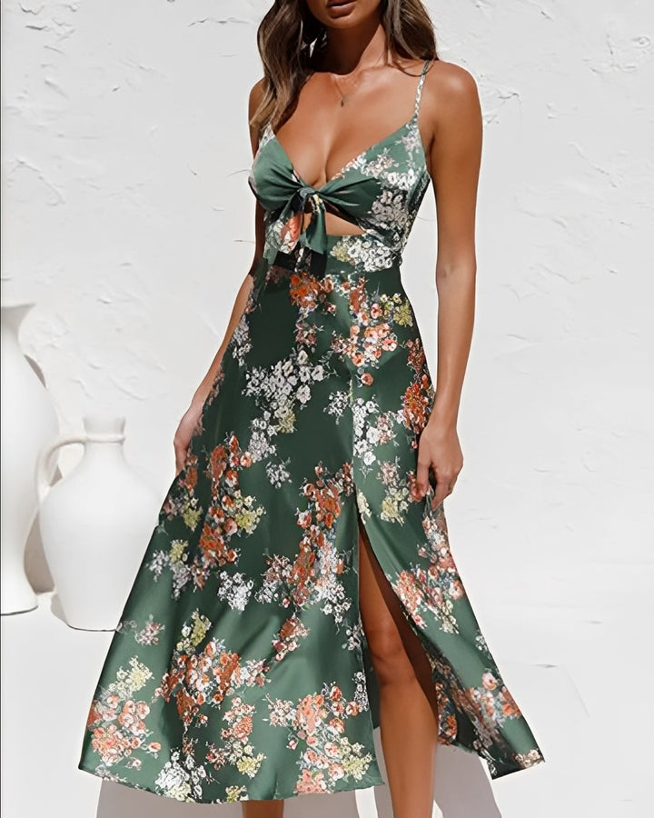 Connie - Robe florale décontractée avec fente pour femmes