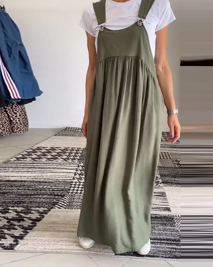 Grace™ - Robe Décontractée à Bretelles de Couleur Unie