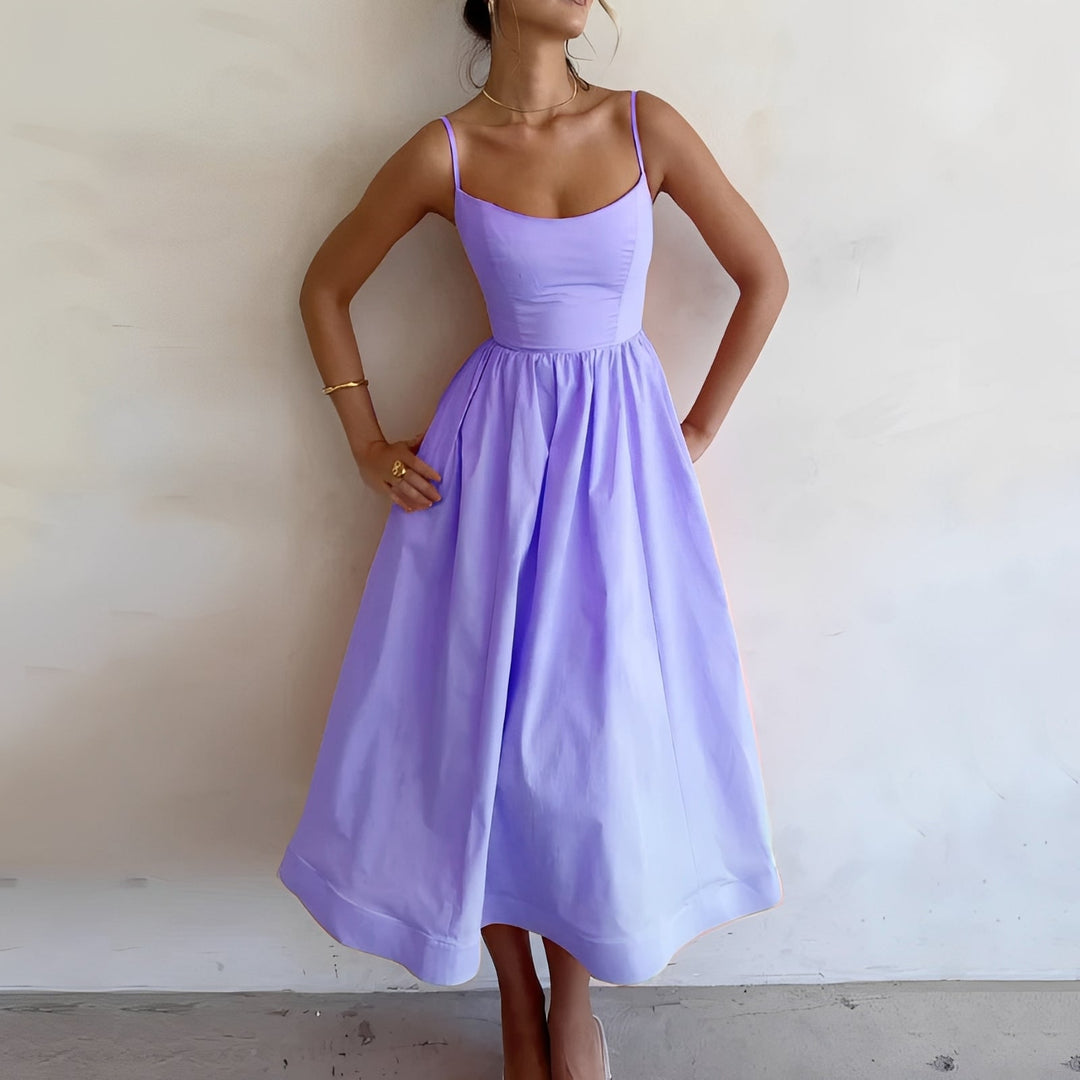 Alexia - Robe midi élégante et fluide pour femmes