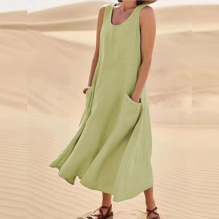 Connie - Robe décontractée sans manches avec poches pour femme