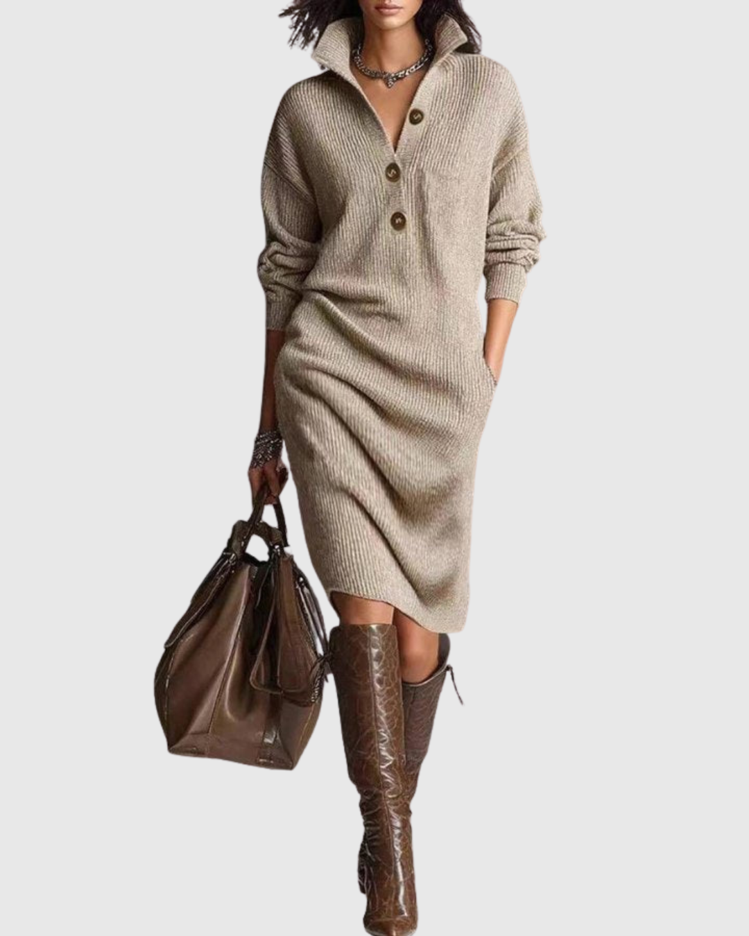 Arianell – Robe Midi en Tricot Élégante