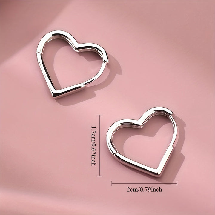 Boucles d'oreilles en acier inoxydable cœur doré