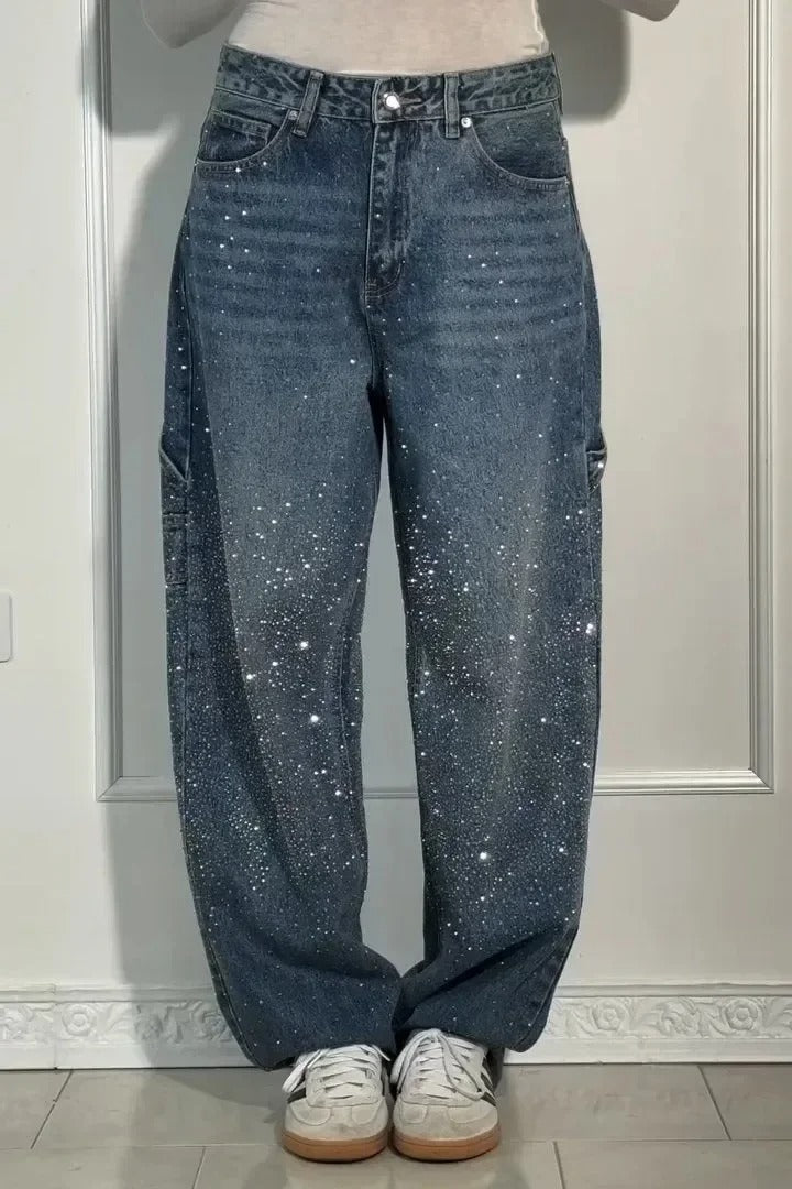 Victoria | Jeans Pailletés Taille Haute