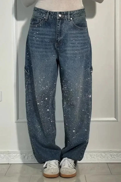 Victoria | Jeans Pailletés Taille Haute