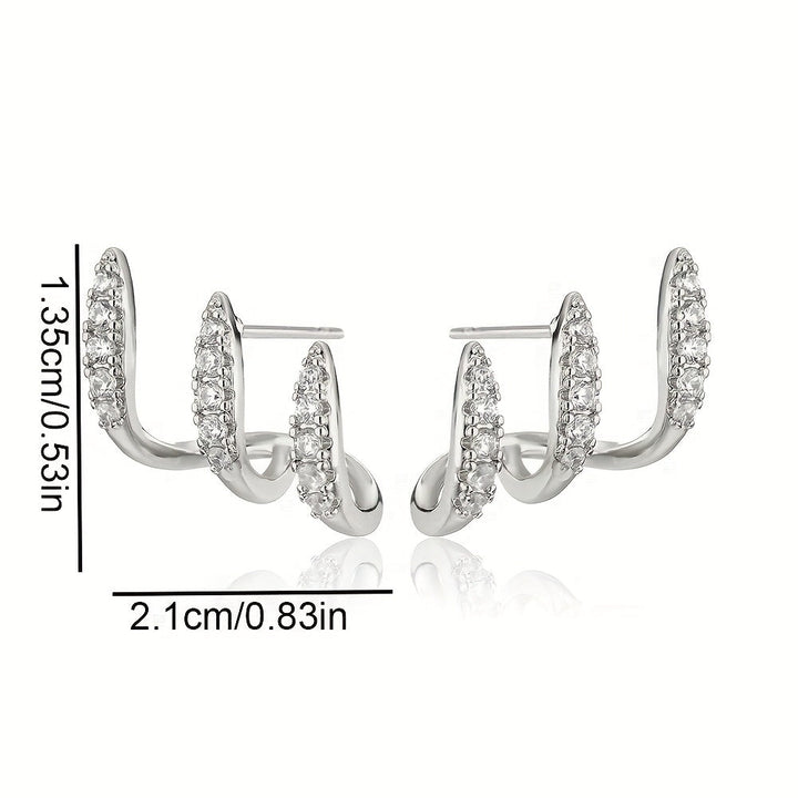 Boucles d'oreilles élégantes en strass à trois griffes