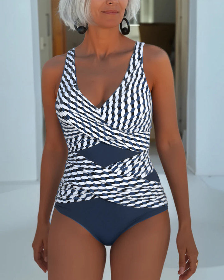 Bikini avec un design croisé pour un look de vacances décontracté.