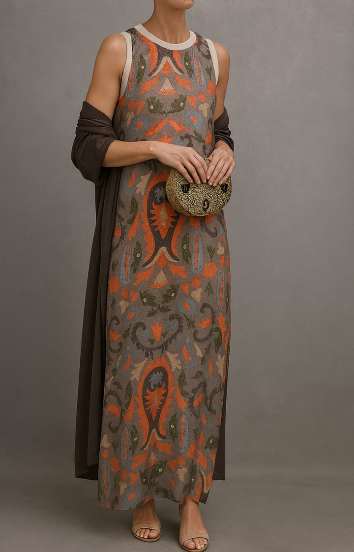 Corvalisse | Élégante robe maxi avec étole coordonnée