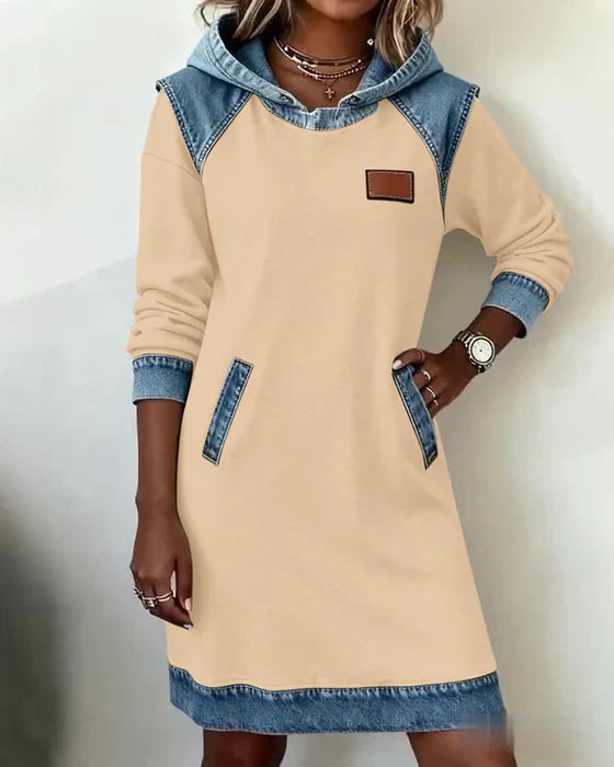 Alexa | Robe à Capuche Contrastée Confortable