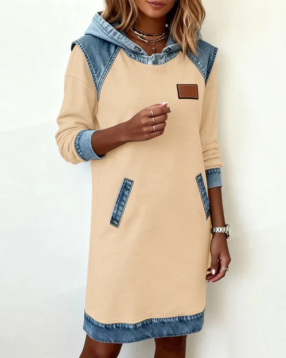 Alexa | Robe à Capuche Contrastée Confortable