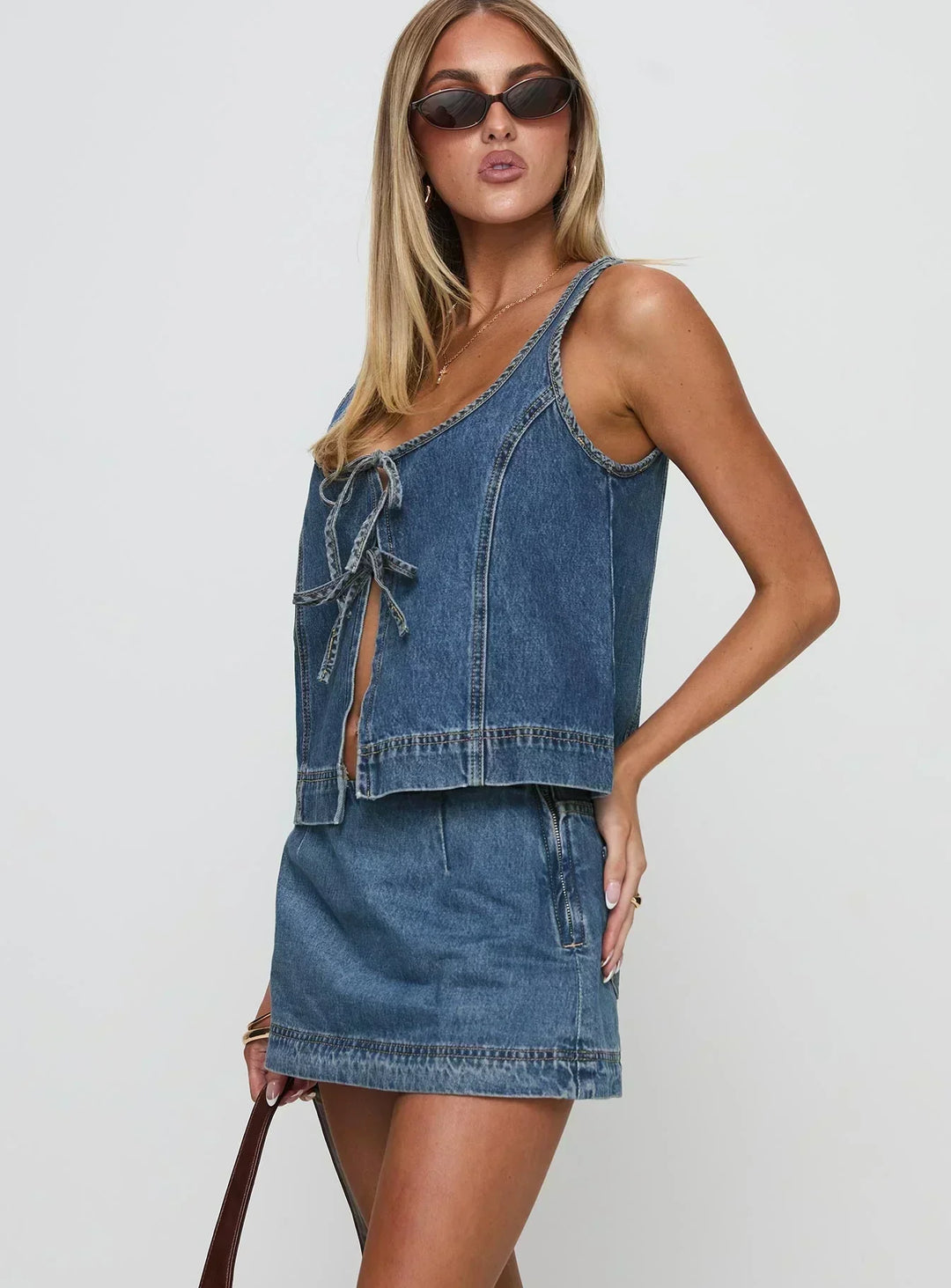 COURTNEY – ENSEMBLE TOP ET JUPE EN DENIM RYDER