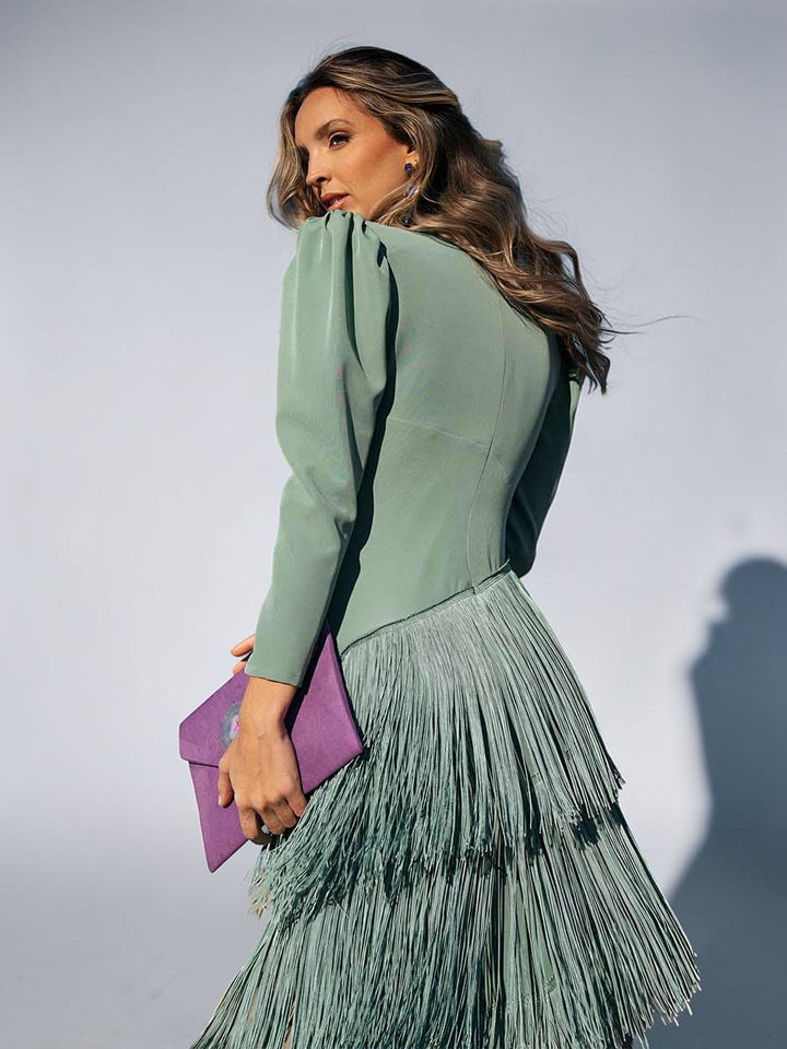 Sofia - Robe Élégante avec Franges