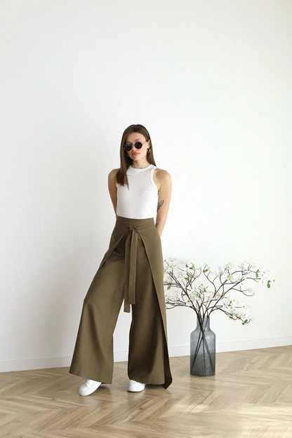 ARIANE – PANTALONS EN LIN À JAMBES LARGES POUR FEMMES