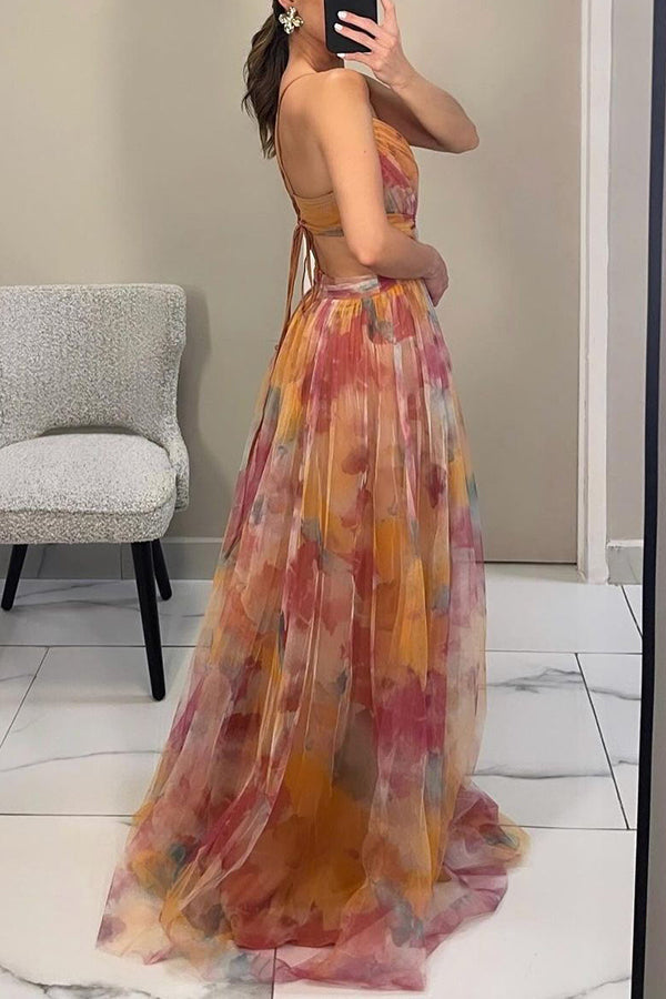 Aira - Robe Longue Élégante avec Lacets